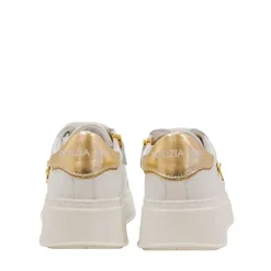 Sneakers Platform PATRIZIA PEPE Girl linea Flycrystal in Pelle Bianca con Strass
