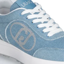 Sneakers Running Donna LIU JO Lolo 18 in Denim con Logo Glitter