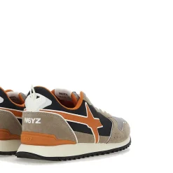 Sneakers Uomo W6YZ Jet-M. in Tessuto Tecnico e Suede colore Taupe Dark Grey e Orange
