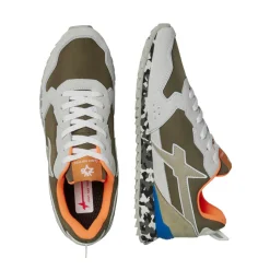 Sneakers Uomo W6YZ Jet-M. in Tessuto Tecnico e Suede colore White Militare e Stone