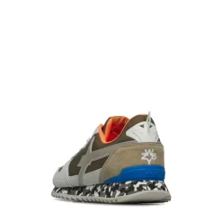 Sneakers Uomo W6YZ Jet-M. in Tessuto Tecnico e Suede colore White Militare e Stone