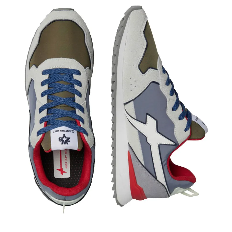 Sneakers Uomo W6YZ Jet-M. in Tessuto Tecnico e Suede colore White Militare e Dust