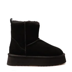 Stivaletti Imbottiti Midi Platform S by MASSIMO SANTINI linea Polly in Velour Nero