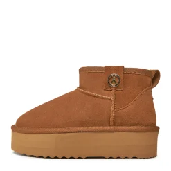 Stivaletti Platform Imbottiti PATRIZIA PEPE Girl linea Flygg in Pelle Scamosciata color Cammello