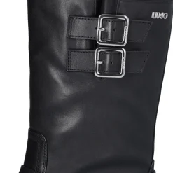 Stivali Donna LIU JO Rumi 26 Biker Boots in Pelle Nera