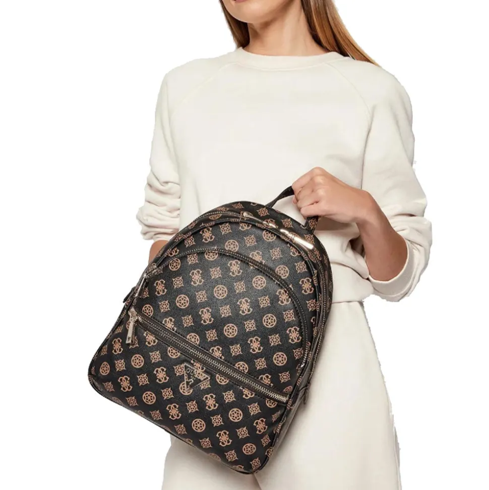 Zaino Donna GUESS Linea Manhattan Colore Mocha Logo Misura Grande