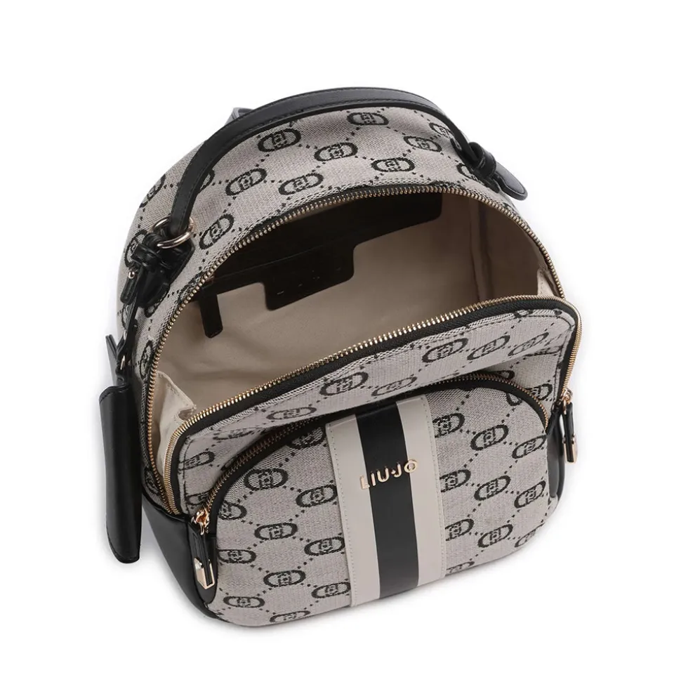 Zaino Donna LIU JO in Tessuto Jacquard Nero