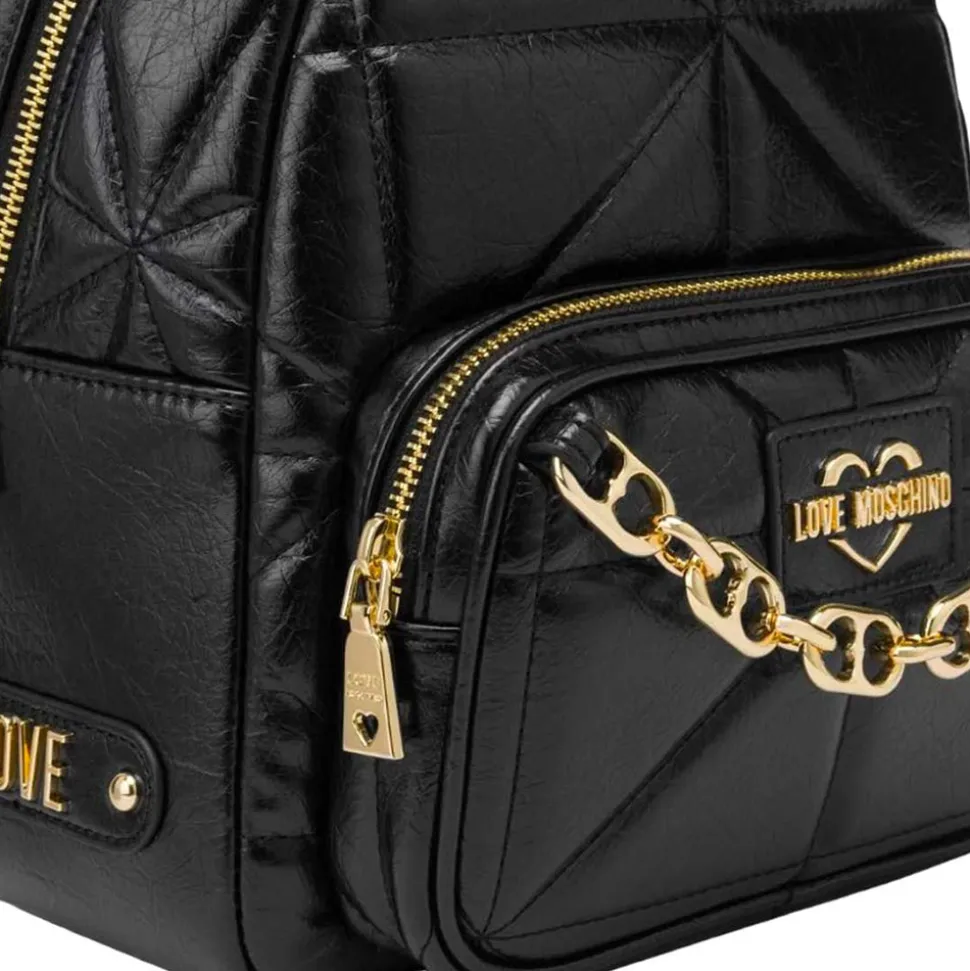 Zaino Donna LOVE MOSCHINO linea Geometric Quilted Trapuntato Nero