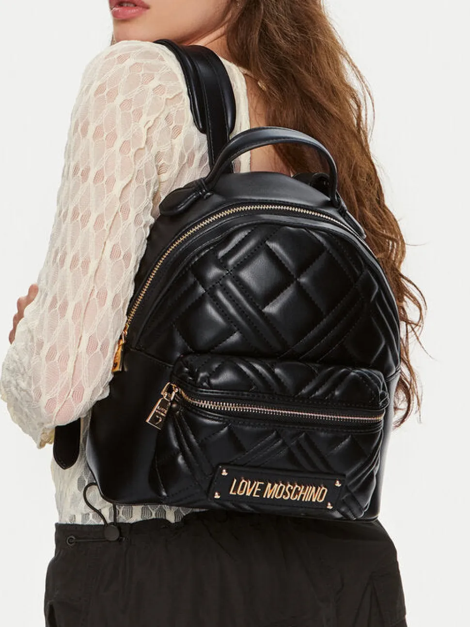 Zaino Donna LOVE MOSCHINO linea Quilted Trapuntato Nero