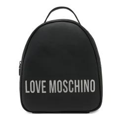 Zaino Donna Small LOVE MOSCHINO linea Maxi Lettering Nero e Nikel
