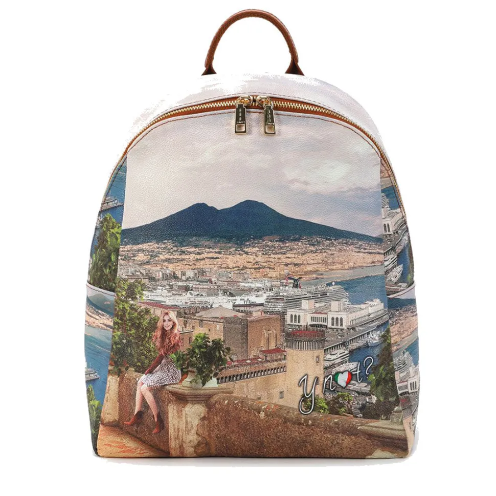 Zaino Donna Y NOT con Due Scomparti YES-601 Stampa Lemon Tree